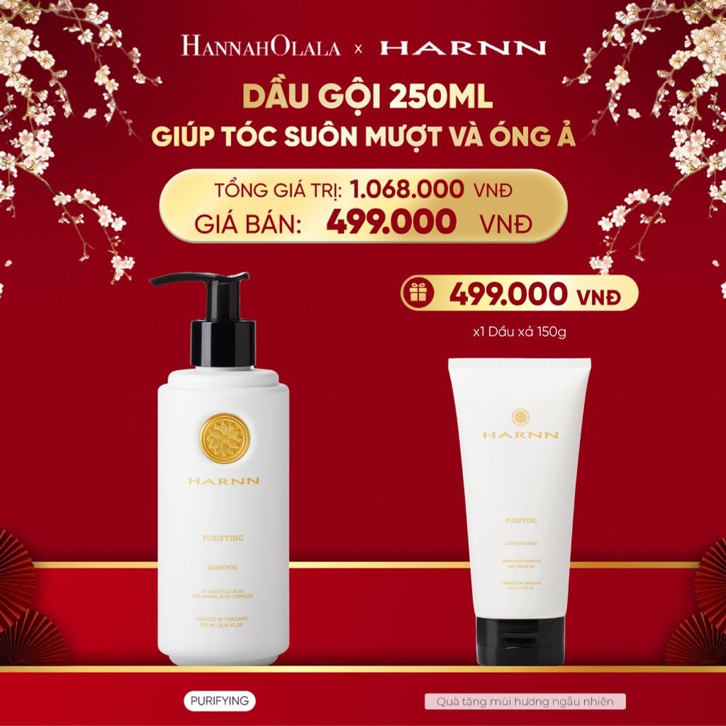  DEAL 4. DẦU GỘI HARNN 250ML GIÚP TÓC SUÔN MƯỢT VÀ ÓNG Ả 