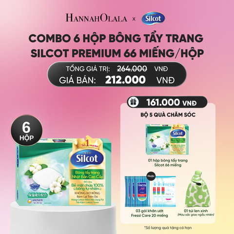  COMBO 6 HỘP BÔNG TRANG ĐIỂM (BÔNG TẨY TRANG) CAO CẤP SILCOT PREMIUM 66 MIẾNG/HỘP_A527 