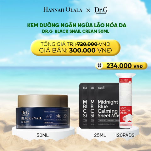  A1297_DEAL 4: KEM DƯỠNG NGĂN NGỪA LÃO HÓA DA DR.G BLACK SNAIL CREAM 50ML 
