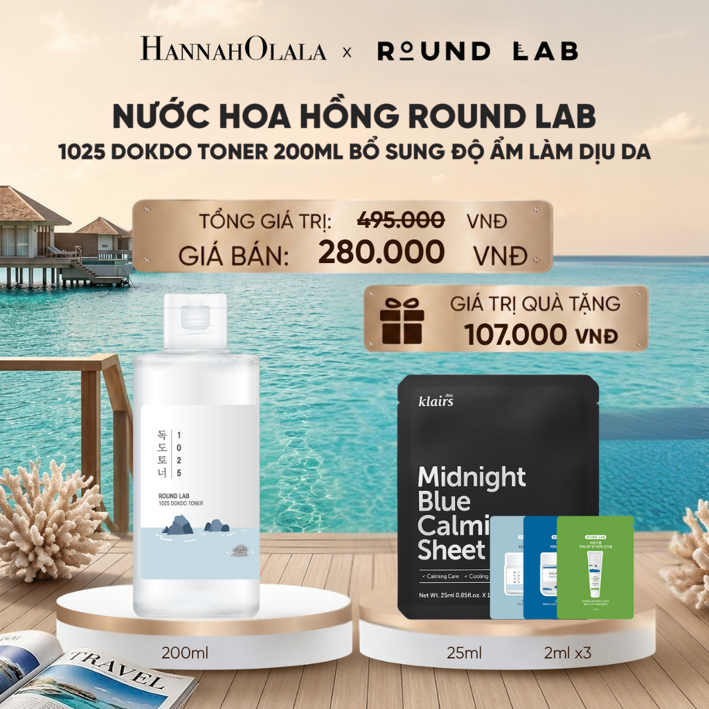  NƯỚC HOA HỒNG ROUND LAB 1025 DOKDO TONER 200ML BỔ SUNG ĐỘ ẨM LÀM DỊU DA_ D525 