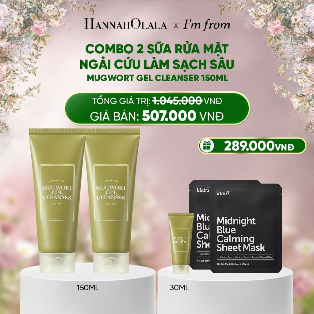  DEAL 4 : COMBO 02 I'M FROM SỮA RỬA MẶT MUGWORT GEL CLEANSER 150ML 