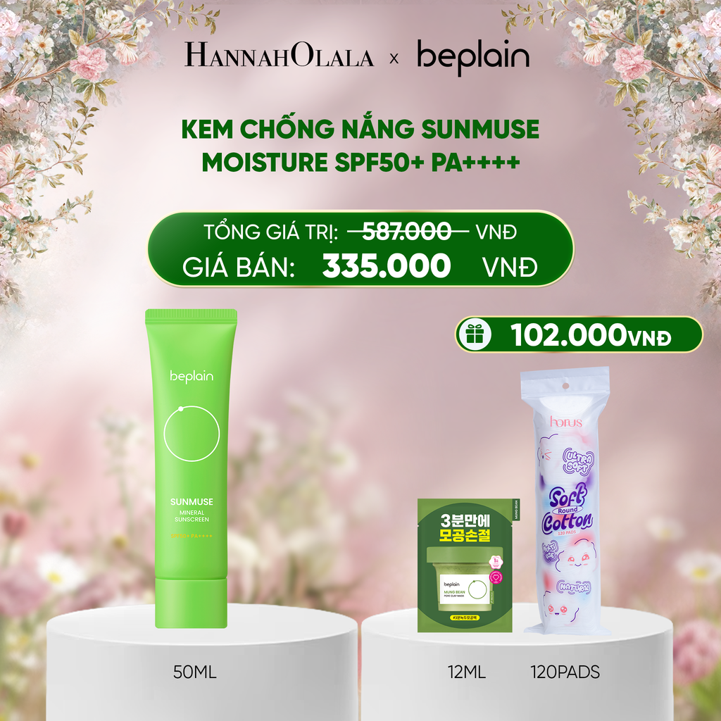  E1452_DEAL 3: KEM CHỐNG NẮNG BEPLAIN SUNMUSE SUNSCREEN SPF50+ PA++++ 50ML PHÂN LOẠI BẤT KÌ 
