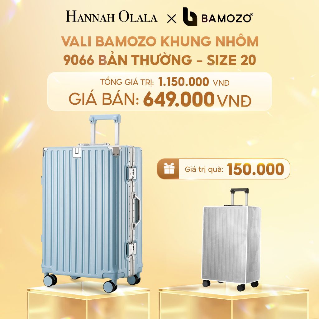  C248_DEAL 2: VALI BAMOZO KHUNG NHÔM 9066 BẢN THƯỜNG (TẶNG BỌC VALI TRONG SUỐT) 