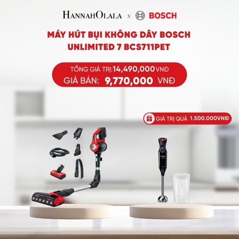  DEAL 4: MÁY HÚT BỤI KHÔNG DÂY BOSCH UNLIMITED 7 BCS711PET 