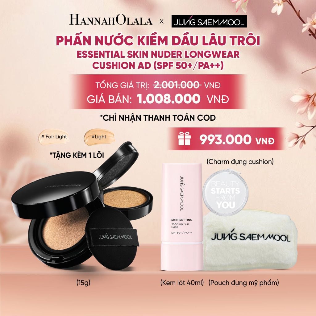  PHẤN NƯỚC KIỀM DẦU LÂU TRÔI ESSENTIAL SKIN NUDER LONGWEAR CUSHION AD (SPF 50+/ PA++) 15G (KÈM LÕI)  - A1842 
