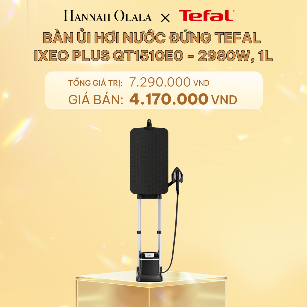  C424_DEAL 3.1: BÀN ỦI HƠI NƯỚC ĐỨNG TEFAL IXEO PLUS QT1510E0 - 2980W, 1L 