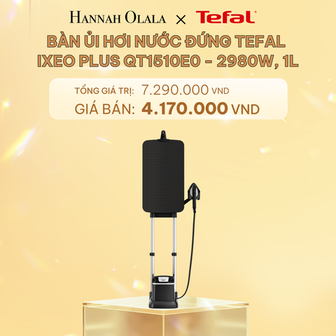  C424_DEAL 3.1: BÀN ỦI HƠI NƯỚC ĐỨNG TEFAL IXEO PLUS QT1510E0 - 2980W, 1L 