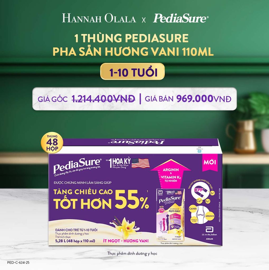  DEAL 4: 1 THÙNG PEDIASURE PHA SẴN HƯƠNG VANI 110ML 