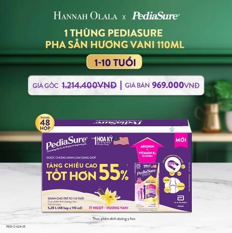  DEAL 4: 1 THÙNG PEDIASURE PHA SẴN HƯƠNG VANI 110ML 