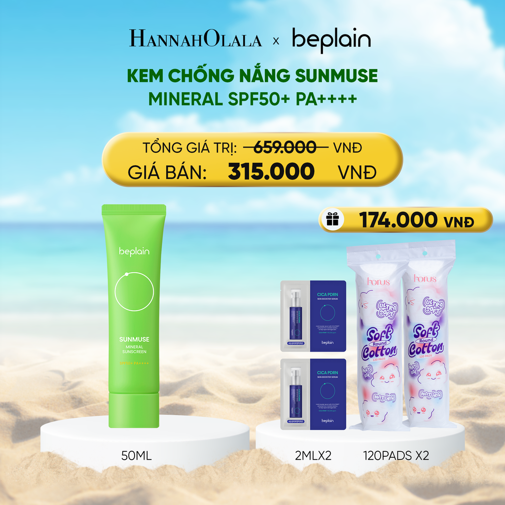  DEAL 3: KEM CHỐNG NẮNG BEPLAIN SUNMUSE SUNSCREEN SPF50+ PA++++ 50ML PHÂN LOẠI BẤT KÌ 