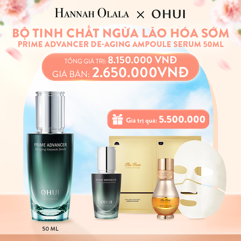  A620_DEAL17: BỘ TINH CHẤT NGỪA LÃO HÓA SỚM OHUI PRIME ADVANCER DE-AGING AMPOULE SERUM 50ML 