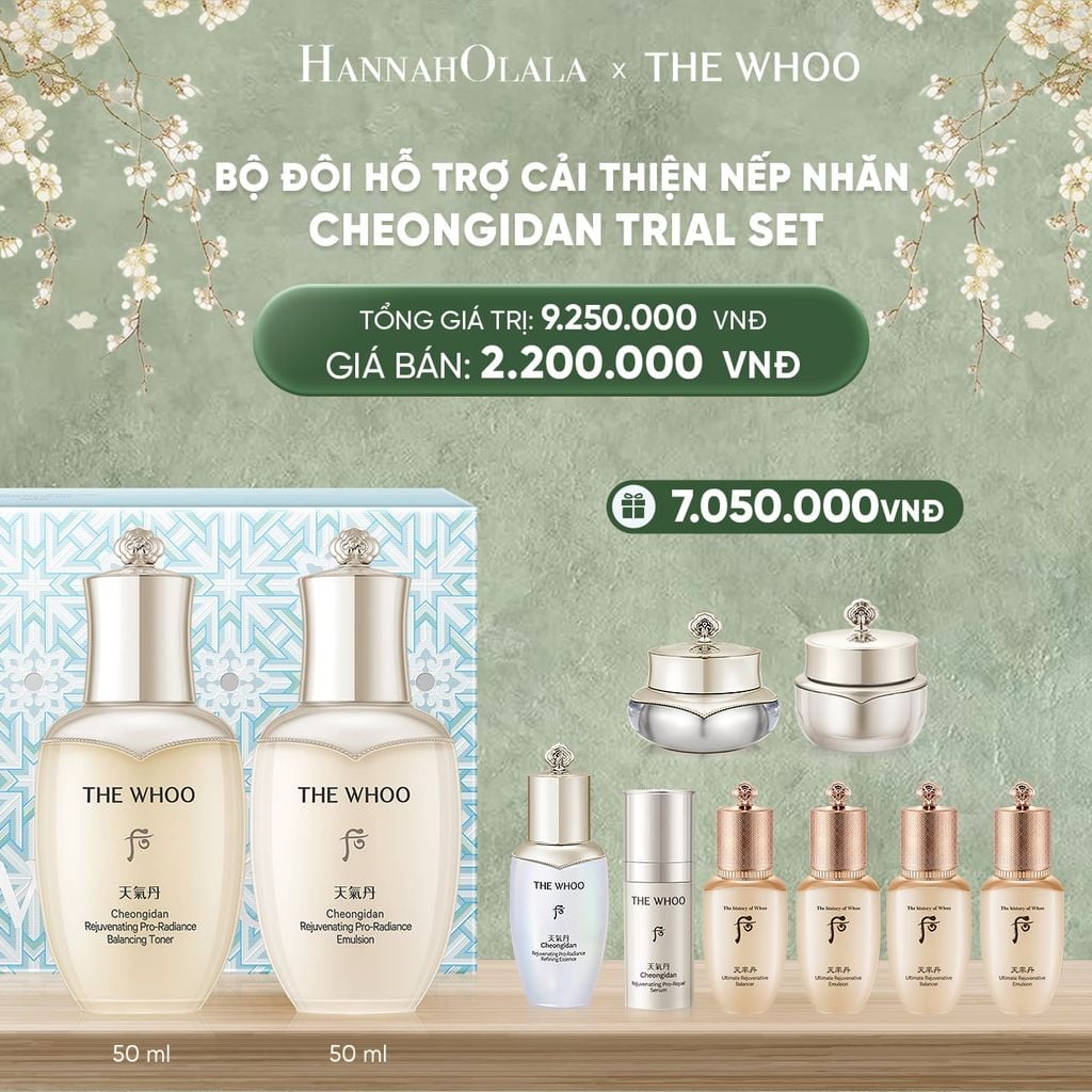 DEAL05: PHIÊN BẢN LỄ HỘI - BỘ ĐÔI HỖ TRỢ CẢI THIỆN NẾP NHĂN THE WHOO CHEONGIDAN TRIAL SET 