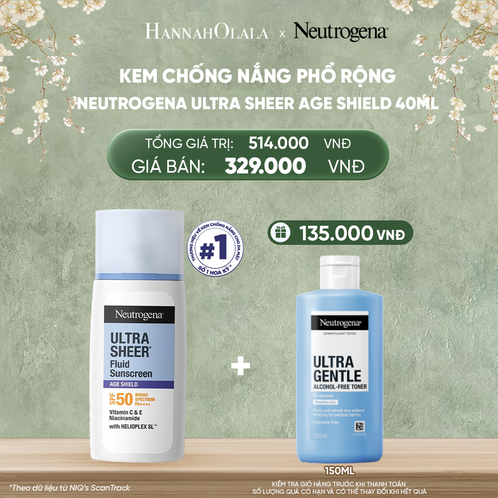  DEAL 7: KEM CHỐNG NẮNG PHỔ RỘNG NGỪA THÂM SẠM NEUTROGENA ULTRA SHEER AGE SHIELD 40ML 