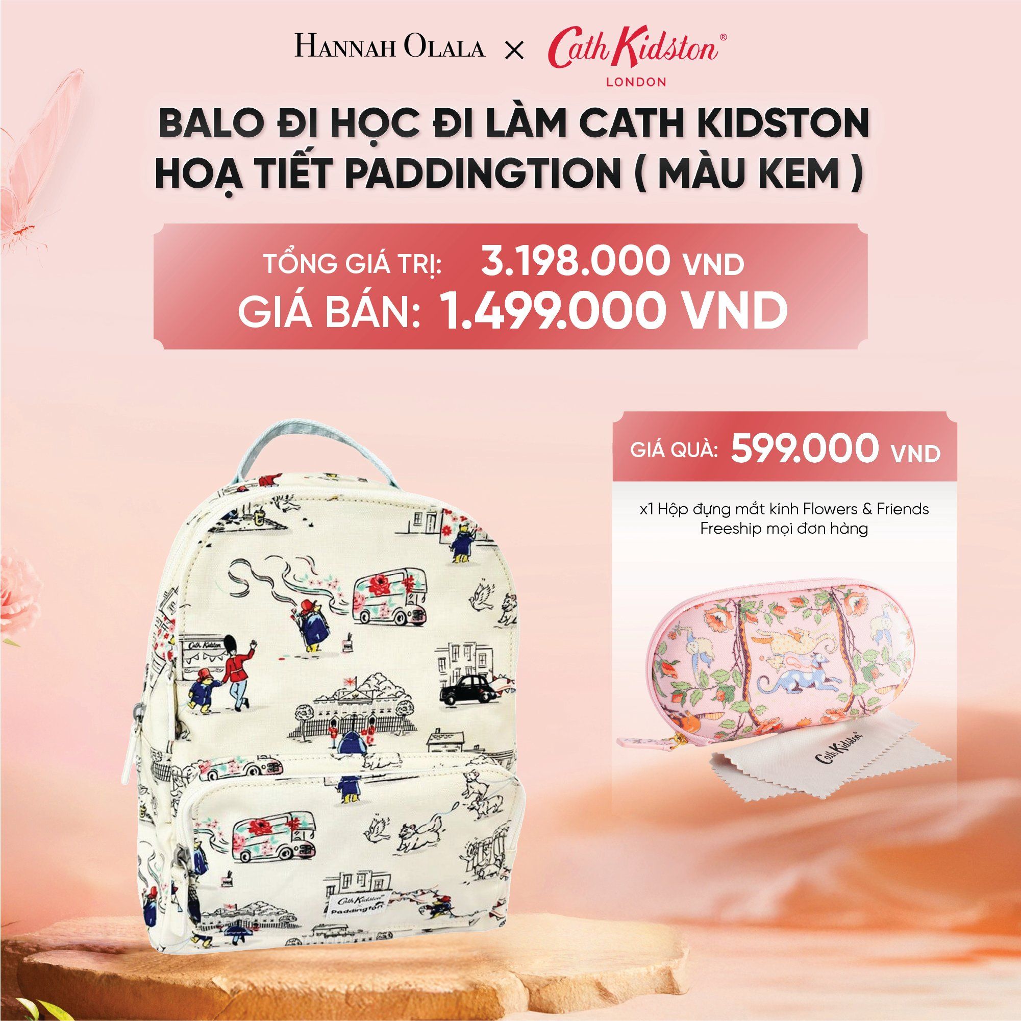  DEAL 5: BALO ĐI HỌC / ĐI LÀM CATH KIDSTON PHONG CÁCH VINTAGE ANH QUÔC HOẠ TIẾT GẤU PADDINGTON 