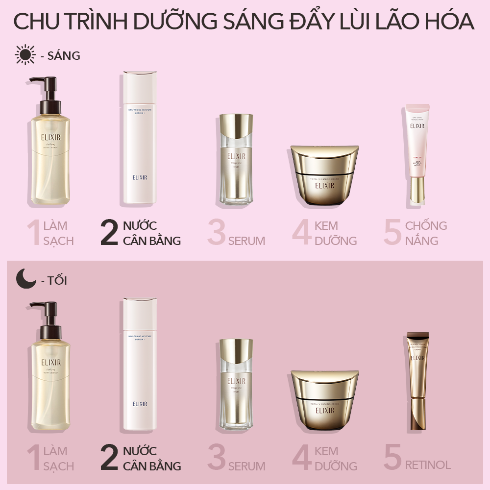  A61: DEAL 26: NƯỚC DƯỠNG TRẮNG DA & NGĂN NGỮA LÃO HÓA ELIXIR WHITE WHITENING CLEAR LOTION T I 170ML 