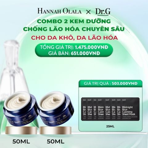  DEAL 5:
COMBO 02 KEM DƯỠNG NGĂN NGỪA LÃO HÓA DA DR.G BLACK SNAIL CREAM 50ML 