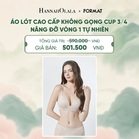  NỮ/ ÁO LÓT FORMAT CAO CẤP KHÔNG GỌNG CUP 3/4 NÂNG ĐỠ VÒNG 1 TỰ NHIÊN - 10001906 - DEAL 3 - A881 