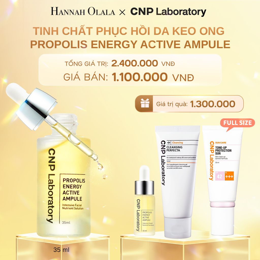  DEAL 50: TINH CHẤT PHỤC HỒI DA KEO ONG CNP PROPOLIS ENERGY ACTIVE AMPULE SET 35ML 