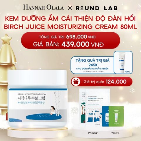  A1810_DEAL 4: KEM DƯỠNG DA ROUND LAB BIRCH JUICE MOISTURIZING CREAM 80ML DƯỠNG ẨM CẢI THIỆN ĐỘ ĐÀN HỒI DA 