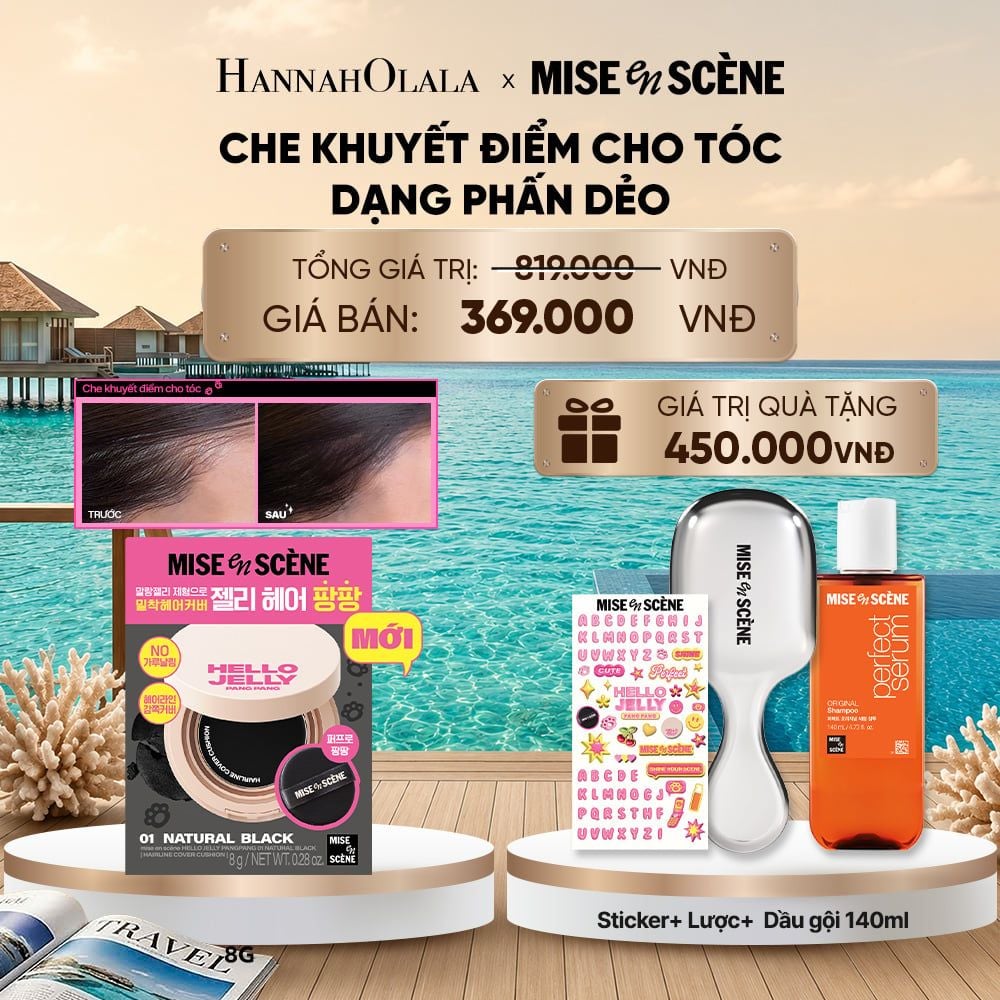  MỚI - PHẤN DẺO CHE KHUYẾT ĐIỂM CHO TÓC MISE EN SCÈNE HELLO JELLY PANGPANG CHE PHỦ PHẦN CHÂN TÓC THƯA, TÓC BỊ HÓI 8G 