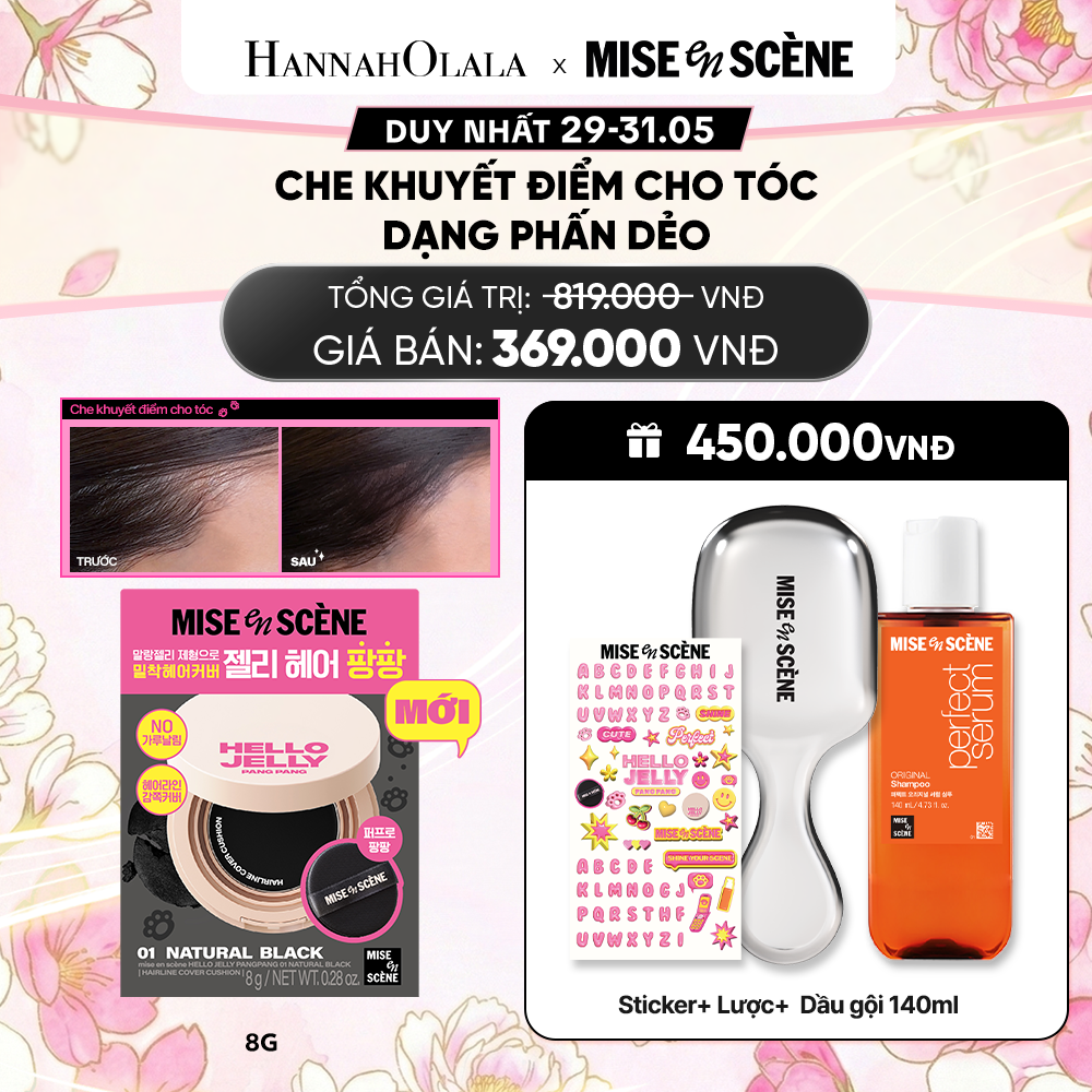  MỚI - PHẤN DẺO CHE KHUYẾT ĐIỂM CHO TÓC MISE EN SCÈNE HELLO JELLY PANGPANG CHE PHỦ PHẦN CHÂN TÓC THƯA, TÓC BỊ HÓI 8G 