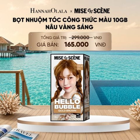  [FLASHDEAL GIẢM 45%]  NHUỘM TÓC TẠI NHÀ MISE EN SCÈNE HELLO BUBBLE 100G DẠNG BỌT KEM, CÔNG THỨC CẢI TIẾN MỚI HẠN CHẾ KHÔ XƠ VÀ HƯ TỔN MÀU 10GB GOLD 