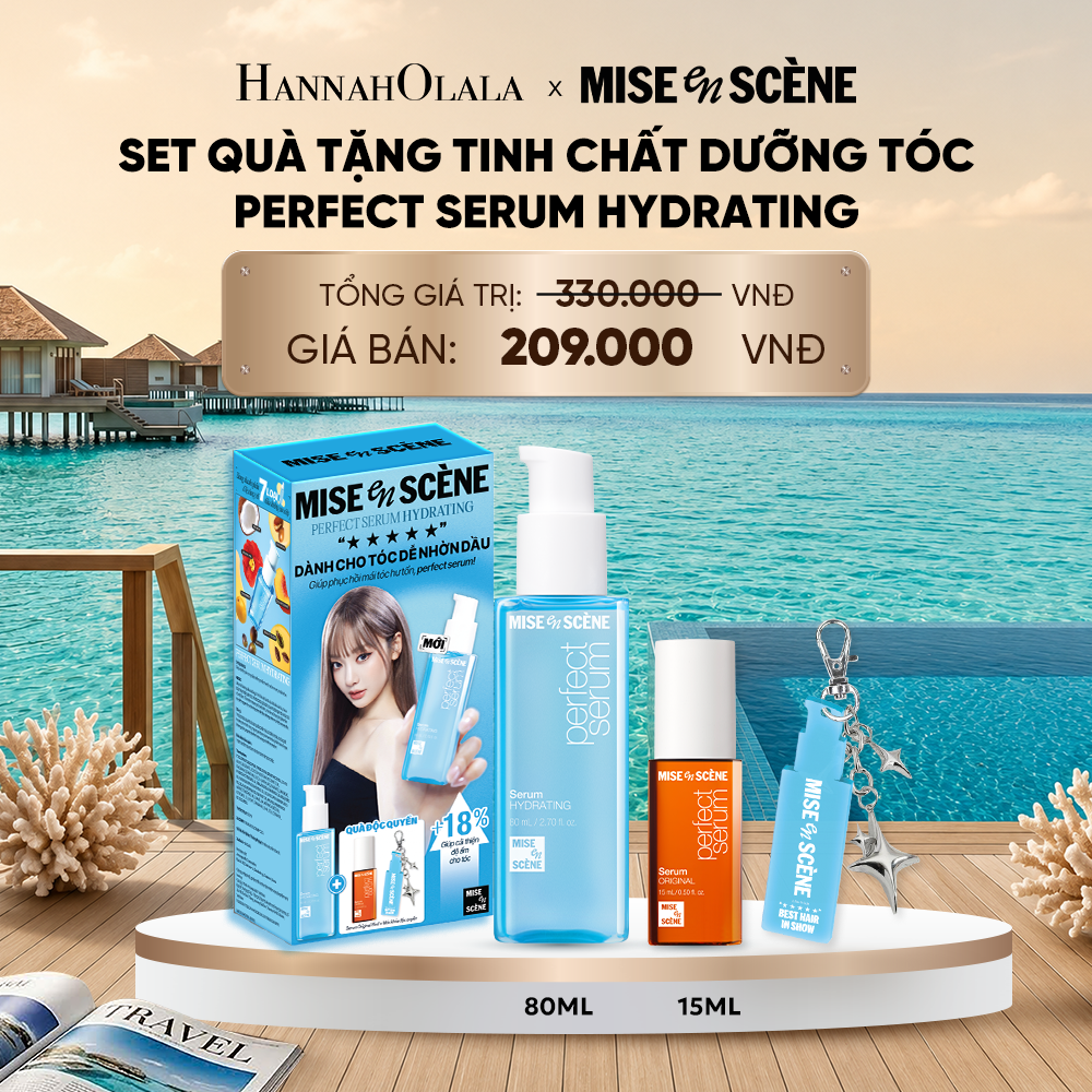  [FLASHDEAL GIẢM 45%] BỘ DƯỠNG TÓC MISE EN SCENE PERFECT SERUM HYDRATING 3 MÓN 