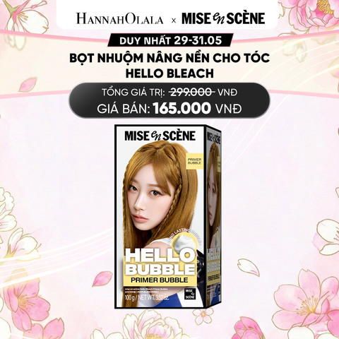  [FLASHDEAL GIẢM 45%]  NHUỘM TÓC TẠI NHÀ MISE EN SCÈNE HELLO BUBBLE 100G DẠNG BỌT KEM, CÔNG THỨC CẢI TIẾN MỚI HẠN CHẾ KHÔ XƠ VÀ HƯ TỔN MÀU 10GB GOLD 