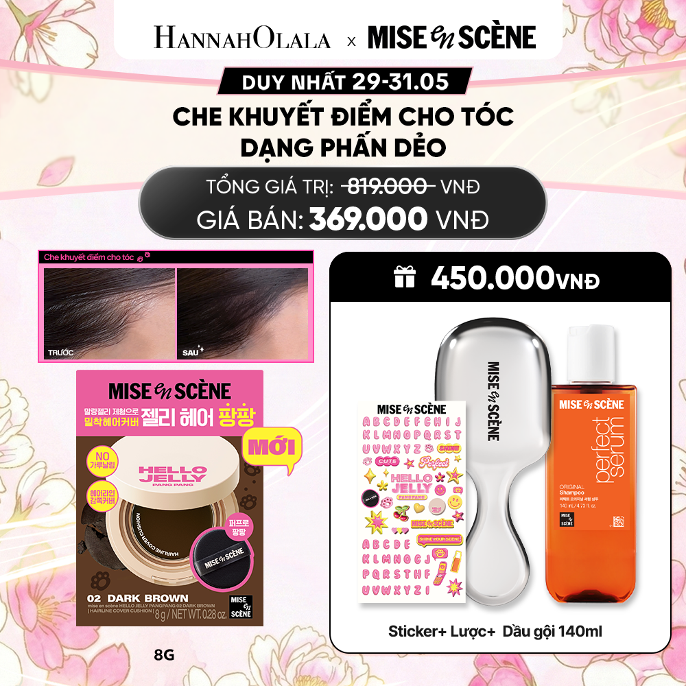  MỚI - PHẤN DẺO CHE KHUYẾT ĐIỂM CHO TÓC MISE EN SCÈNE HELLO JELLY PANGPANG CHE PHỦ PHẦN CHÂN TÓC THƯA, TÓC BỊ HÓI 8G 