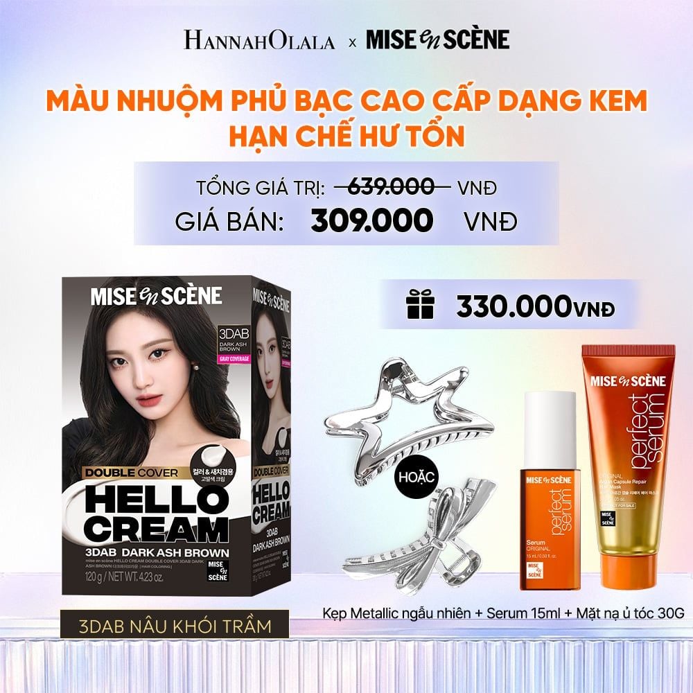  DEAL 4: KEM NHUỘM PHỦ BẠC CAO CẤP HELLO CREAM DOUBLE COVER 