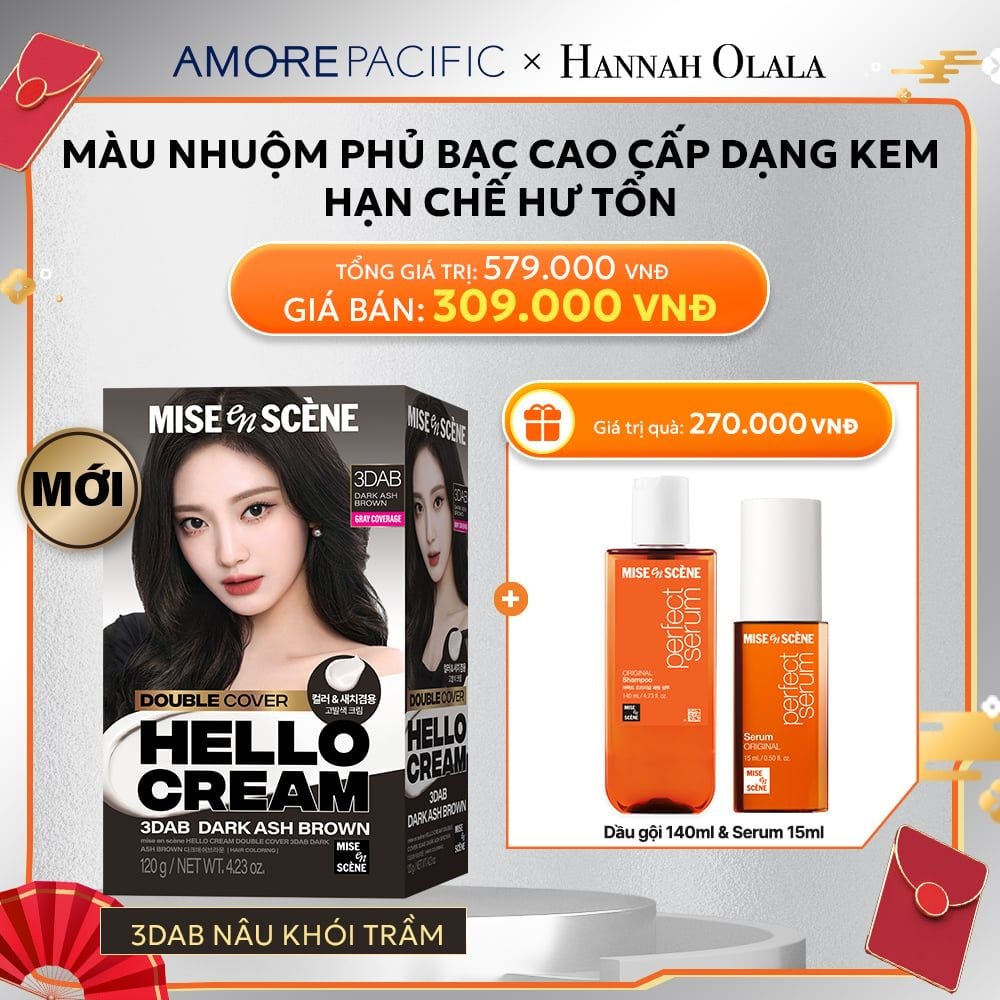  D19_DEAL 5: [PRE-ORDER] KEM NHUỘM PHỦ BẠC CAO CẤP HELLO CREAM DOUBLE COVER 