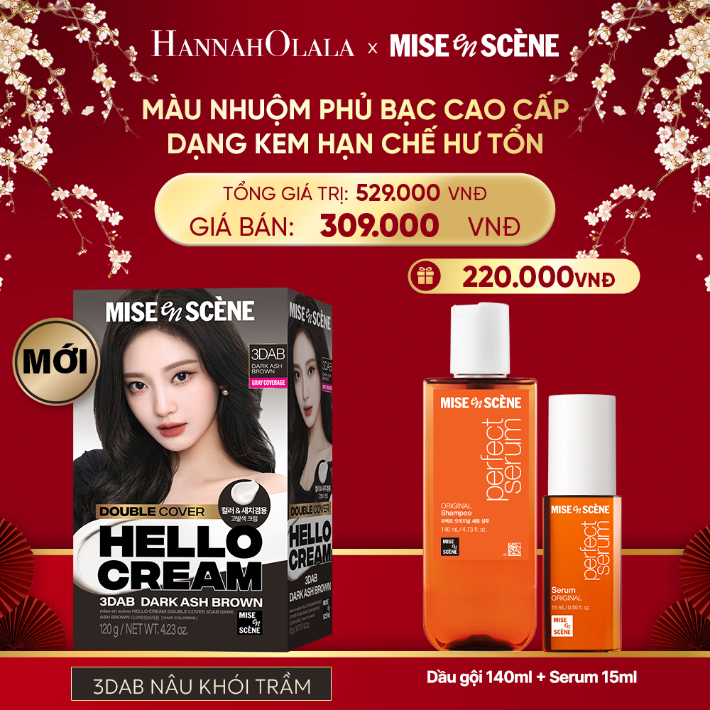  DEAL 5: KEM NHUỘM PHỦ BẠC CAO CẤP HELLO CREAM DOUBLE COVER 
