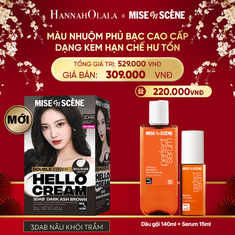  DEAL 5: KEM NHUỘM PHỦ BẠC CAO CẤP HELLO CREAM DOUBLE COVER 