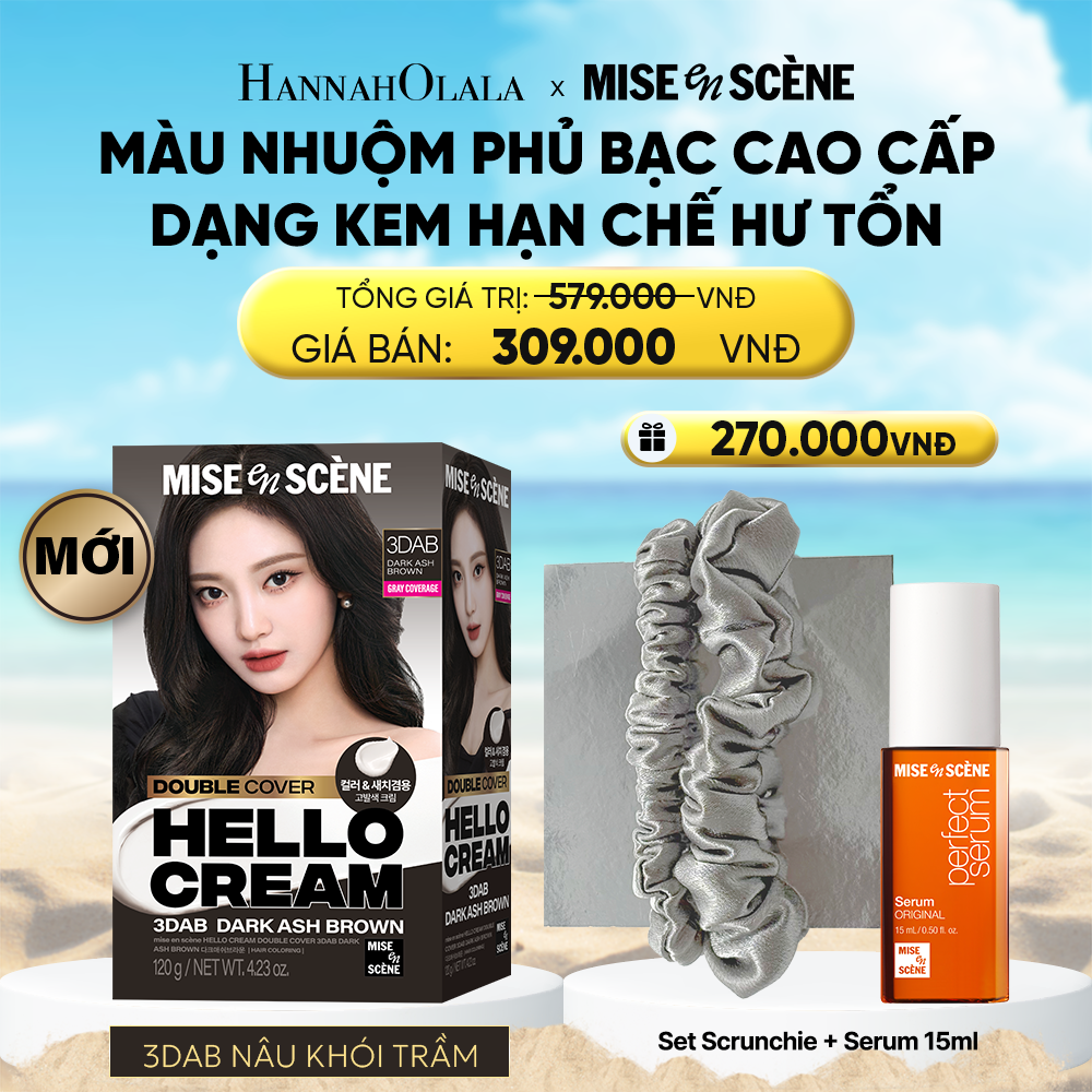  A1919_DEAL 4: KEM NHUỘM PHỦ BẠC CAO CẤP HELLO CREAM DOUBLE COVER 