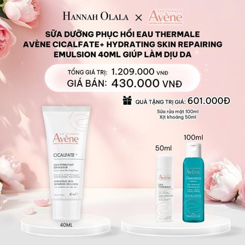 DEAL 2: SỮA DƯỠNG PHỤC HỒI EAU THERMALE AVÈNE CICALFATE+ HYDRATING SKIN REPAIRING EMULSION 40ML GIÚP LÀM DỊU DA 