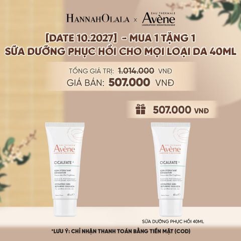  [DATE 10.2027] SỮA DƯỠNG PHỤC HỒI CHO MỌI LOẠI DA AVÈNE CICALFATE+ HYDRATING SKIN REPAIRING EMULSION 40ML - A2644 