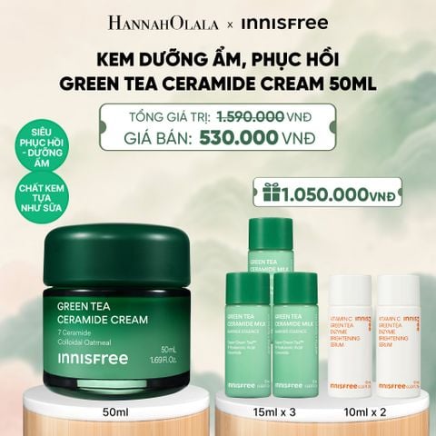  KEM DƯỠNG CẤP ẨM PHỤC HỒI INNISFREE GREEN TEA CERAMIDE CREAM 50ML - A1625 