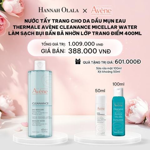  DEAL 4: NƯỚC TẨY TRANG CHO DA DẦU MỤN EAU THERMALE AVÈNE CLEANANCE MICELLAR WATER LÀM SẠCH BỤI BẨN BÃ NHỜN LỚP TRANG ĐIỂM 400ML 