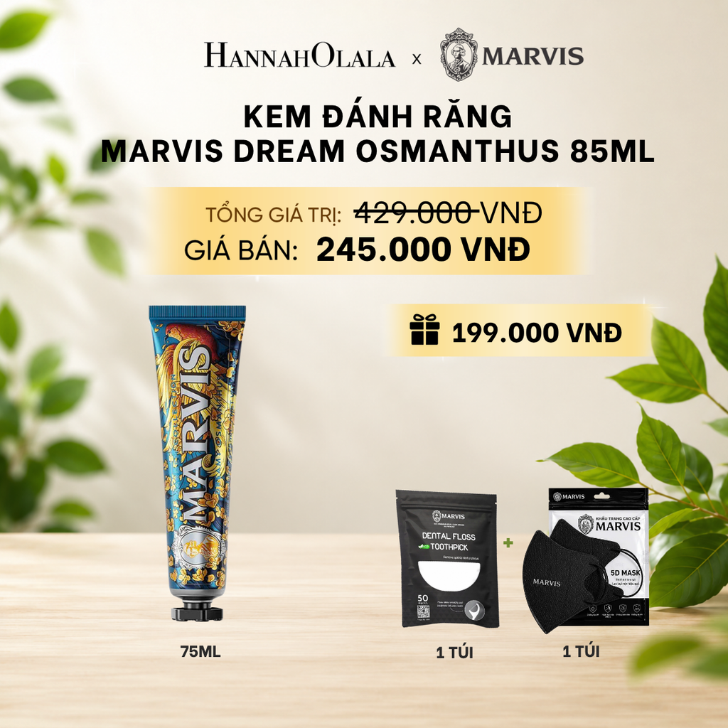  KEM ĐÁNH RĂNG MARVIS TUÝP FULLSIZE 75/85ML TRẮNG RĂNG THƠM MIỆNG 