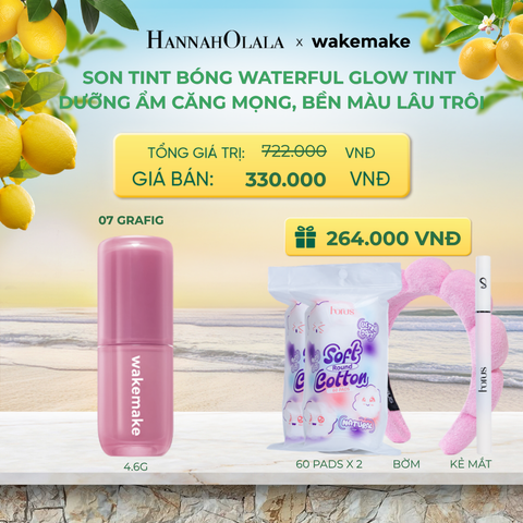  SON TINT BÓNG WAKEMAKE WATERFUL GLOW TINT DƯỠNG ẨM CĂNG MỌNG, BỀN MÀU LÂU TRÔI - A440 