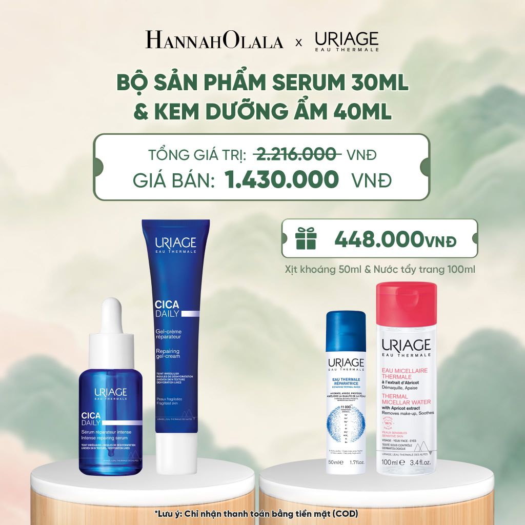  BỘ SẢN PHẨM SERUM & KEM DƯỠNG ẨM URIAGE CICA DAILY GIÚP LÀM DỊU, LÀM LÀNH VÀ PHỤC HỒI DA TỔN THƯƠNG HÀNG NGÀY - A121 