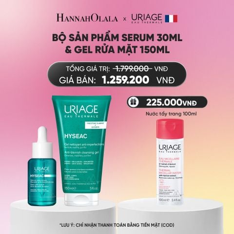  BỘ SẢN PHẨM SERUM 30ML & GEL RỬA MẶT URIAGE HYSEAC 150ML KHÁNG KHUẨN, GIẢM MỤN CHO DA DẦU_A275 
