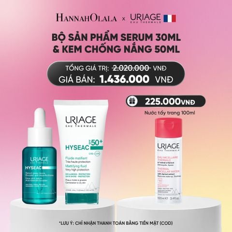  BỘ SẢN PHẨM SERUM 30ML & KEM CHỐNG NẮNG 50ML URIAGE HYSEAC CHO DA DẦU MỤN_A274 