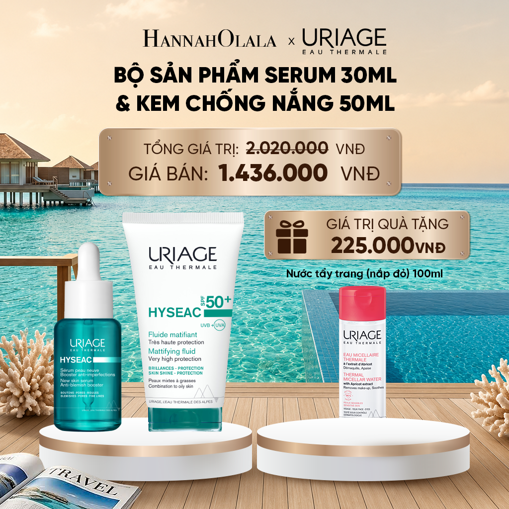  BỘ SẢN PHẨM SERUM 30ML & KEM CHỐNG NẮNG 50ML URIAGE HYSEAC CHO DA DẦU MỤN_ D1728 