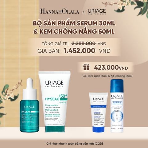  BỘ SẢN PHẨM SERUM 30ML & KEM CHỐNG NẮNG 50ML URIAGE HYSEAC CHO DA DẦU MỤN - A2250 