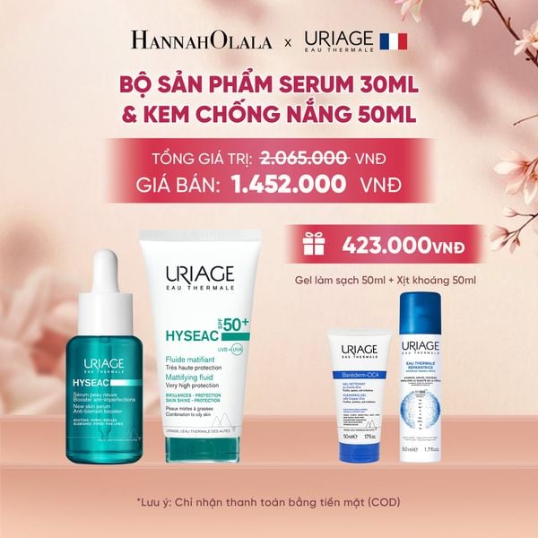  BỘ SẢN PHẨM SERUM 30ML & KEM CHỐNG NẮNG 50ML URIAGE HYSEAC CHO DA DẦU MỤN 
