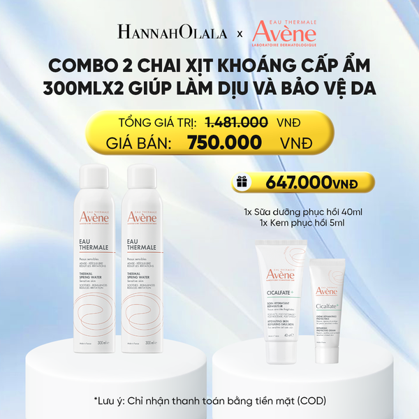  COMBO 2 CHAI XỊT KHOÁNG CẤP ẨM EAU THERMALE AVÈNE EAU THERMALE 300ML GIÚP LÀM DỊU VÀ BẢO VỆ DA 