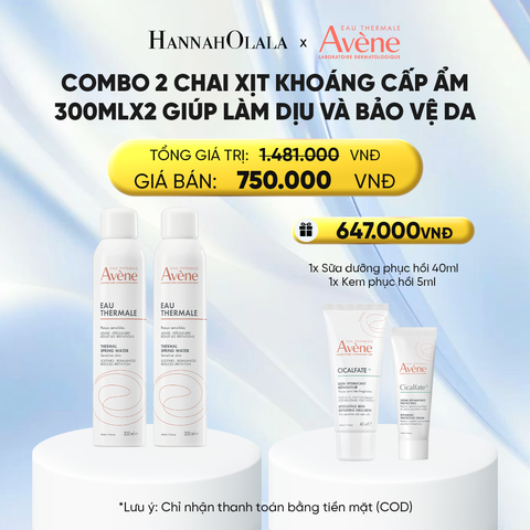  COMBO 2 CHAI XỊT KHOÁNG CẤP ẨM EAU THERMALE AVÈNE EAU THERMALE 300ML GIÚP LÀM DỊU VÀ BẢO VỆ DA 