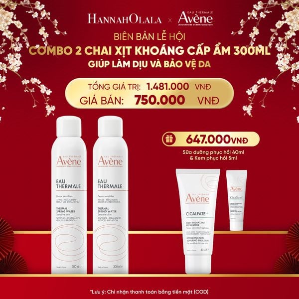  A1717_DEAL 5: COMBO 2 CHAI XỊT KHOÁNG CẤP ẨM EAU THERMALE AVÈNE EAU THERMALE 300ML GIÚP LÀM DỊU VÀ BẢO VỆ DA 