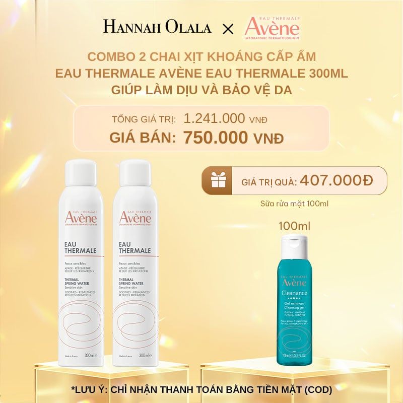  C1005_DEAL 13: COMBO 2 CHAI XỊT KHOÁNG CẤP ẨM EAU THERMALE AVÈNE EAU THERMALE 300ML GIÚP LÀM DỊU VÀ BẢO VỆ DA 